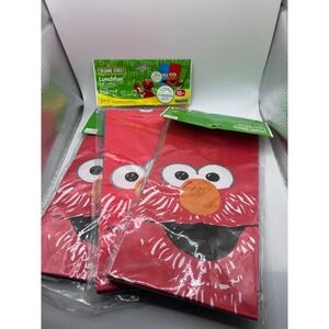 Sesame Street Lunch Fun Paper Lunch Bags Elmo Cookie Monster Oscar 3 Packs
